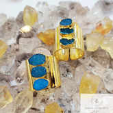 Ring Cuff with Sparkly Druzy Ring, Agate Druzy Ring, Gemstone Druzy Geode Ring, Adjustable Ring, Open Cuff Ring, Raw Crystal Druzy Cuff Ring